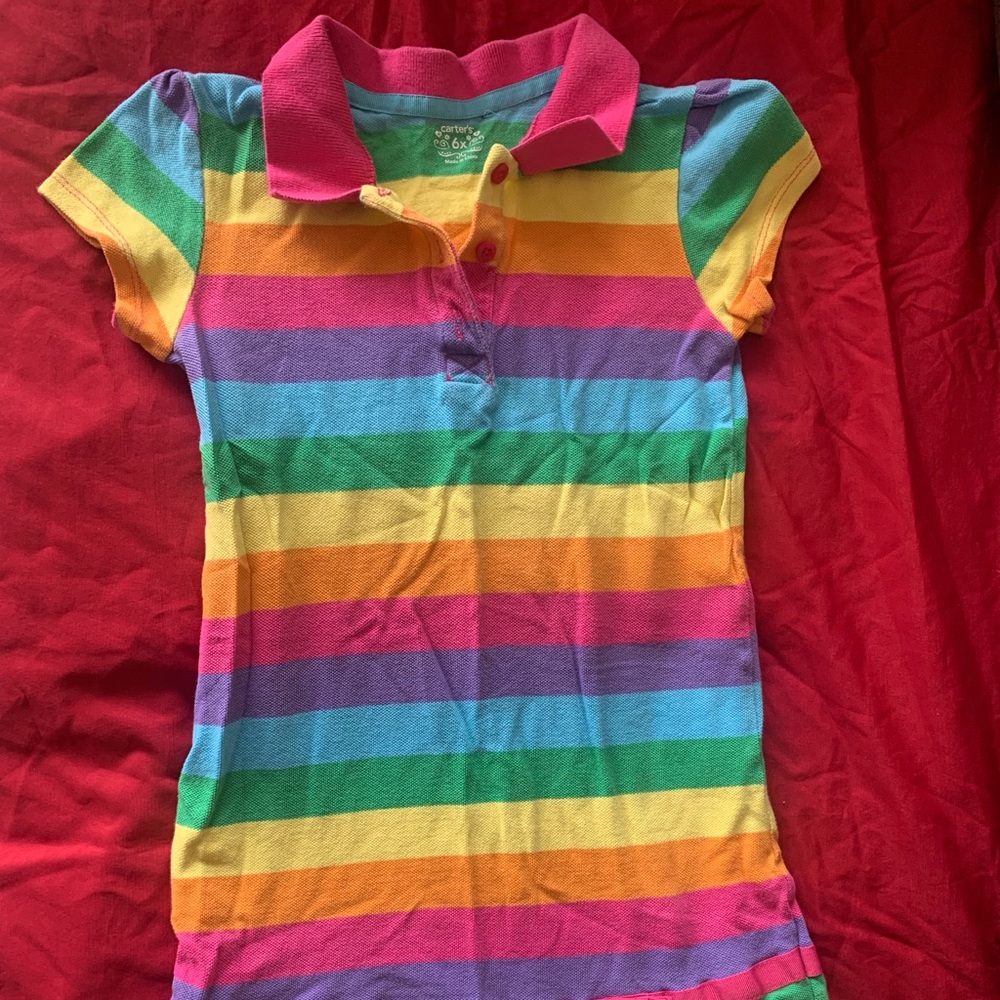 Carter's Polo rainbow ruffle dress